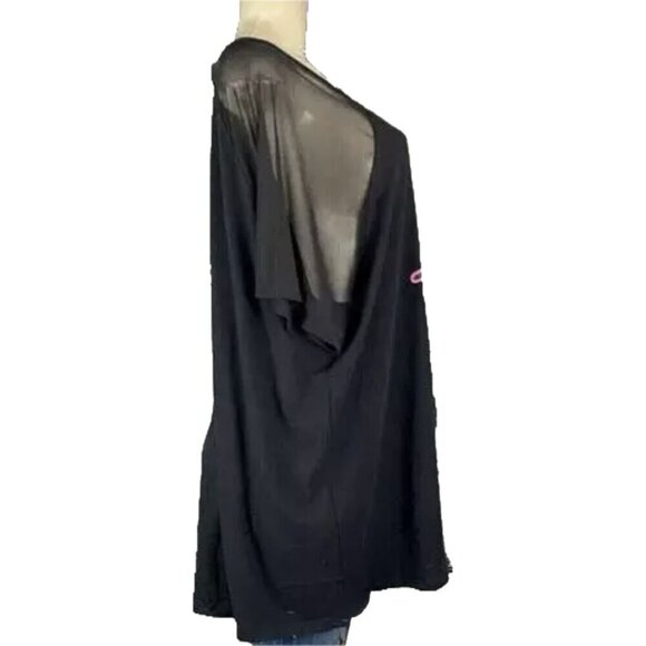 Hello Kitty +3 Black Crew Full-Body Kitty Graphic Mesh Sheer Short Sleeve Top - Picture 3 of 6